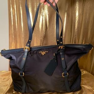 Prada Nylon Navy Blue Purse